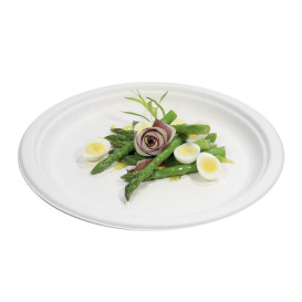 Talerz Trzciny Cukrowej Białe Ø260mm (400 Sztuk)