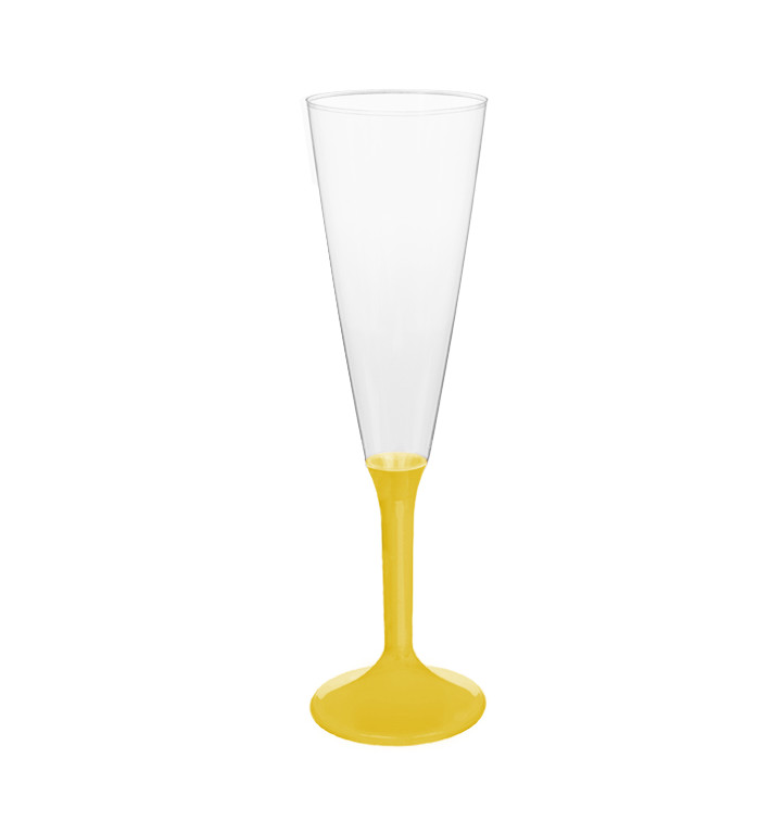 Kieliszki Plastikowe do Wina Musującego na Podstawie Żółty 160ml 2P (20 Sztuk) Kieliszki Plastikowe do Wina Musującego na Podstawie Żółty 160ml 2P (20 Sztuk)