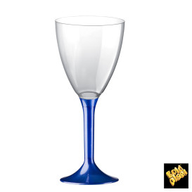 Kieliszki Plastikowe Wino na Podstawie Niebieski Perełka 180ml 2P (20 Sztuk)