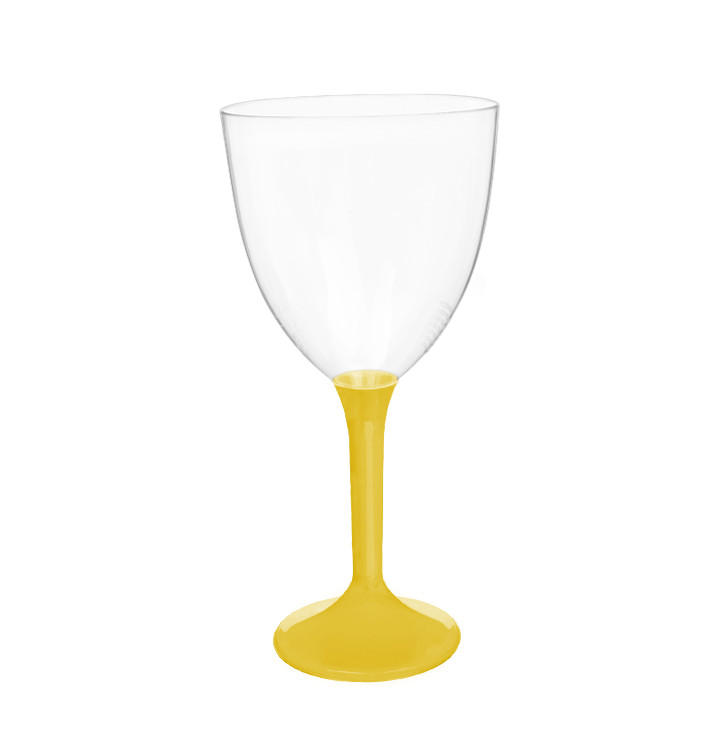 Kieliszki Plastikowe Wino na Podstawie Żółty 300ml 2P (200 Sztuk) Kieliszki Plastikowe Wino na Podstawie Żółty 300ml 2P (200 Sztuk)