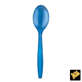 Łyżka Plastikowe PS Premium Niebieski 190mm (50 Sztuk)