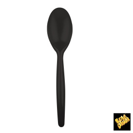 Łyżka Plastikowe Easy PS Czarni 185 mm (20 Sztuk)