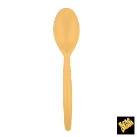 Łyżka Plastikowe Easy PS Złote 185 mm (20 Sztuk)