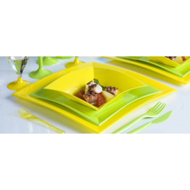 Talerz Plastikowe Głębokie Żółty Nice PP 180mm (25 Sztuk)