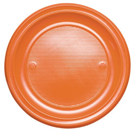 Talerz Plastikowe PS Płaski Orange Ø220mm (30 Sztuk)