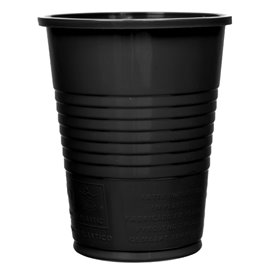 Kubki Plastikowe PS Czarni 200ml Ø7cm (50 Sztuk)