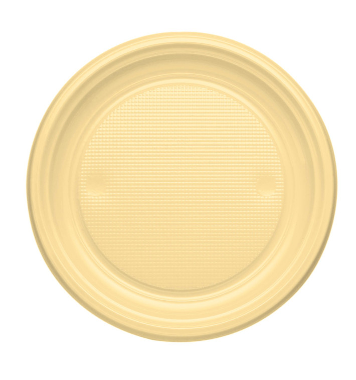 Talerz Plastikowe PS Płaski Kremowy Ø170mm (1100 Sztuk) Talerz Plastikowe PS Płaski Kremowy Ø170mm (1100 Sztuk)