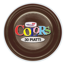 Talerz Plastikowe PS Głębokie Czekolada Ø220mm (30 Sztuk)