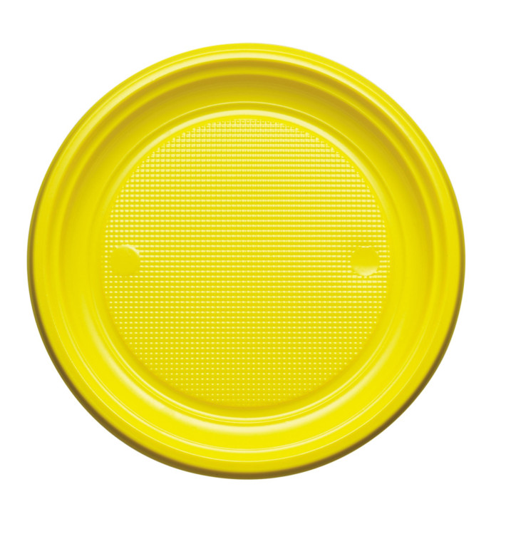 Talerz Plastikowe PS Płaski Żółty Ø220mm (30 Sztuk) Talerz Plastikowe PS Płaski Żółty Ø220mm (30 Sztuk)