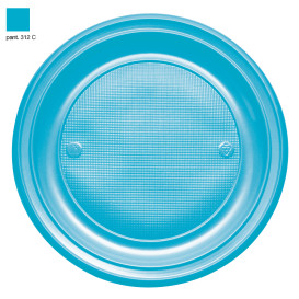 Talerz Plastikowe PS Płaski Turkusowe Ø220mm (30 Sztuk)