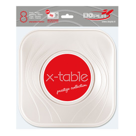 Talerz Plastikowe PP "X-Table" Kwadratowi Perła 230mm (120 Sztuk)