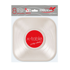 Miski Plastikowe PP Kwadratowi "X-Table" Perła 18x18cm (8 Sztuk)