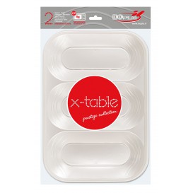 Tacki Plastikowe PP "X-Table" 3C Perła 330x230mm (30 Sztuk)