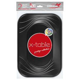 Tacki Plastikowe PP "X-Table" 3C Czarni 330x230mm (2 Sztuk)