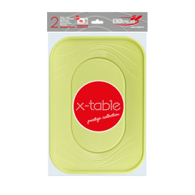 Tacki Plastikowe PP "X-Table" Limonka 330x230mm (2 Sztuk)