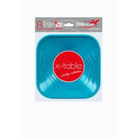 Miski Plastikowe PP Kwadratowy"X-Table" Turkusowe 18x18cm (120 Sztuk)