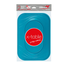 Tacki Plastikowe PP "X-Table" Turkusowe 330x230mm (2 Sztuk)