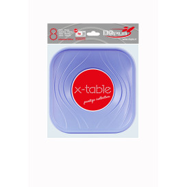 Talerz Plastikowe PP "X-Table" Kwadratowi Fioletowa 180mm (120 Sztuk)