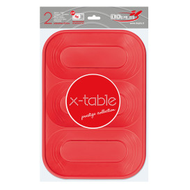 Tacki Plastikowe PP "X-Table" 3C Czerwerne 330x230mm (2 Sztuk)