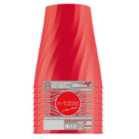 Kubki Plastikowe "X-Table" Czerwerne PP 320ml (8 Sztuk)