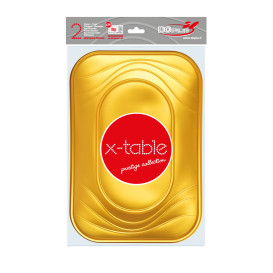 Tacki Plastikowe PP "X-Table" Złote 330x230mm (2 Sztuk)