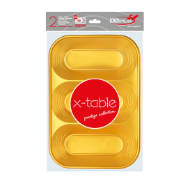 Tacki Plastikowe PP "X-Table" 3C Złote 330x230mm (2 Sztuk)