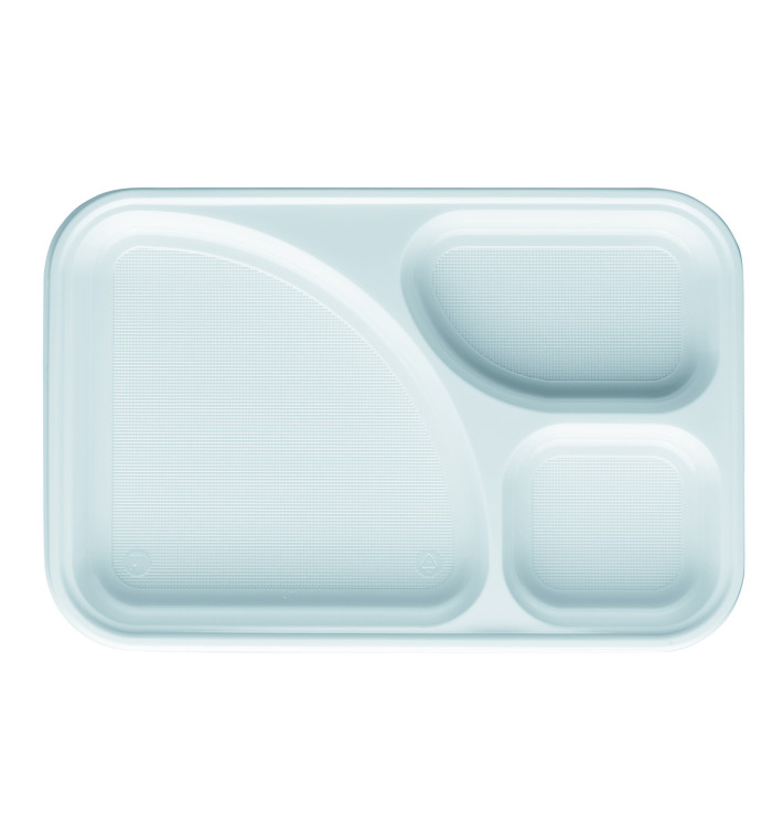 Tacki Plastikowe PS Białe 3C 315x210mm (400 Sztuk) Tacki Plastikowe PS Białe 3C 315x210mm (400 Sztuk)