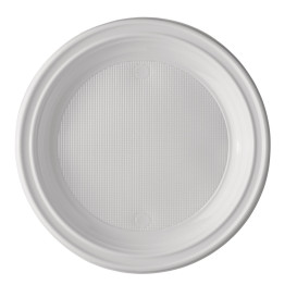 Talerz Plastikowe PS Głębokie Białe 220 mm (100 Sztuk)