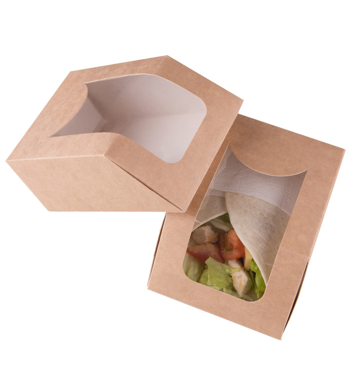 Pudełka na Wynos Kartonowe Kraft z Okienkiem 90x51x120mm (25 Sztuk) Pudełka na Wynos Kartonowe Kraft z Okienkiem 90x51x120mm (25 Sztuk)