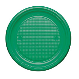 Talerz Plastikowe PS Płaski Zielone Ø220mm (30 Sztuk)