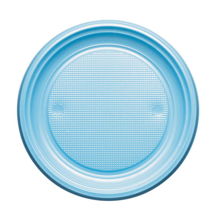 Talerz Plastikowe PS Płaski Niebieski Światło Ø220mm (780 Sztuk) Talerz Plastikowe PS Płaski Niebieski Światło Ø220mm (780 Sztuk)