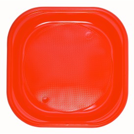 Talerz Plastikowe PS Kwadratowi Orange 200x200mm (30 Sztuk)