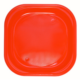 Talerz Plastikowe PS Kwadratowi Orange 200x200mm (30 Sztuk)