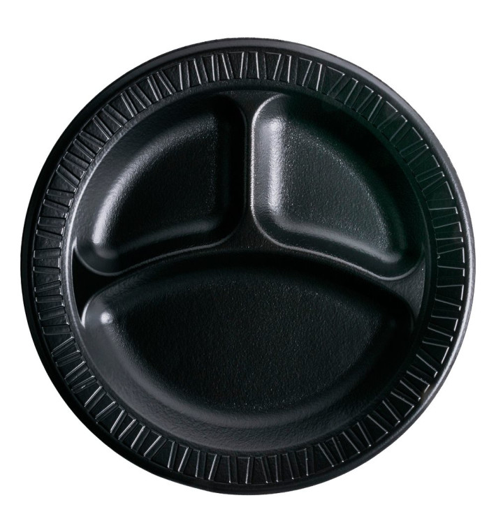 Talerz Styropianowe "Quiet Classic" 3 C. Laminowane Czarni Ø230mm (125 Sztuk) Talerz Styropianowe "Quiet Classic" 3 C. Laminowane Czarni Ø230mm (125 Sztuk)