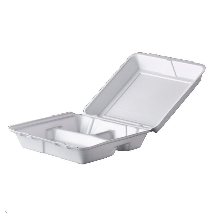 Pojemniki Styropianowe MenuBox 3 C. Białe 240x235mm (200 Sztuk) Pojemniki Styropianowe MenuBox 3 C. Białe 240x235mm (200 Sztuk)