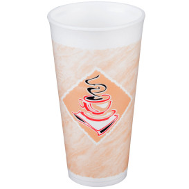 Szklanki Termiczne Styropianowe EPS "Kawy" 20Oz/600ml Ø9,4cm (20 Sztuk)