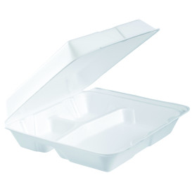 Pojemniki Styropianowe MenuBox 3 C. Dzielone Białe 240x235mm (200 Sztuk)