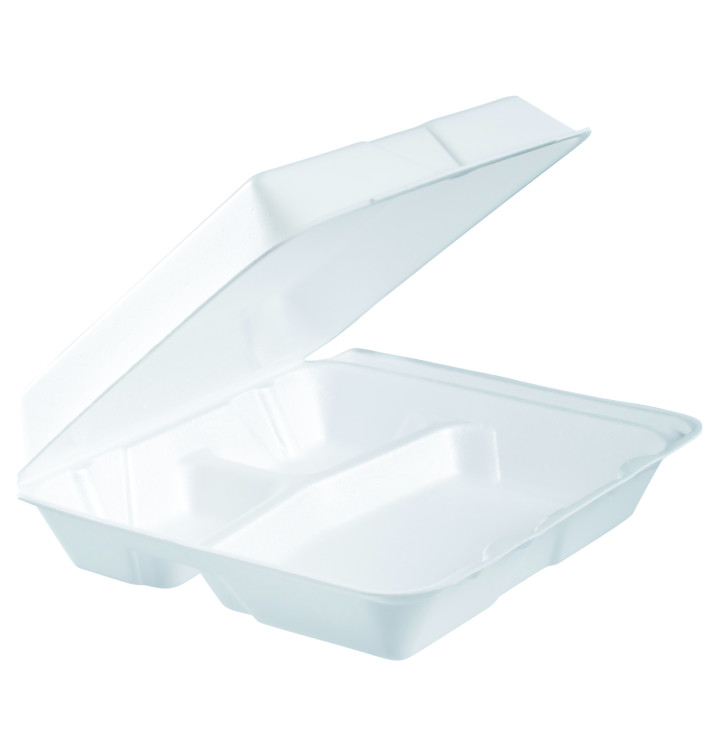 Pojemniki Styropianowe MenuBox 3 C. Dzielone Białe 240x235mm (200 Sztuk) Pojemniki Styropianowe MenuBox 3 C. Dzielone Białe 240x235mm (200 Sztuk)