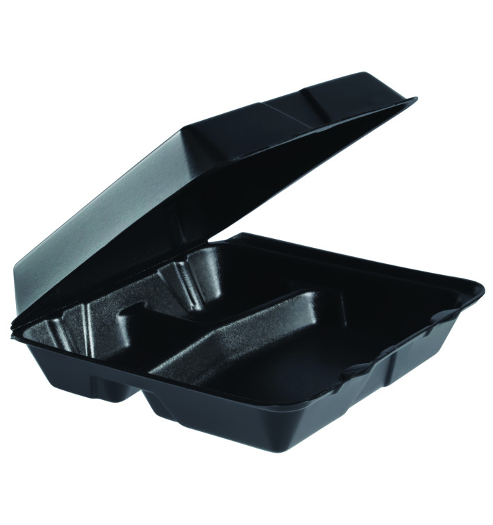 Pojemniki Styropianowe MenuBox 3C. Czarni 240x235mm (100 Sztuk) Pojemniki Styropianowe MenuBox 3C. Czarni 240x235mm (100 Sztuk)