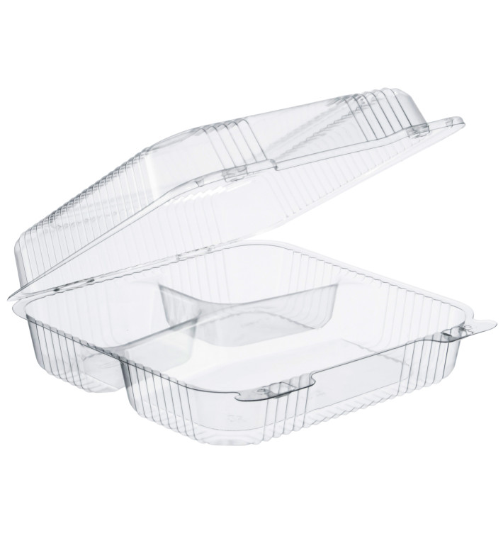 Pojemniki Plastikowe OPS 3 C. "StayLock" Zawiasie Przezroczyste 1120ml (100 Sztuk) Pojemniki Plastikowe OPS 3 C. "StayLock" Zawiasie Przezroczyste 1120ml (100 Sztuk)
