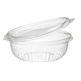 Miski Plastikowe PET "PresentaBowls" Zawiasie Płaski 360ml (75 Sztuk)