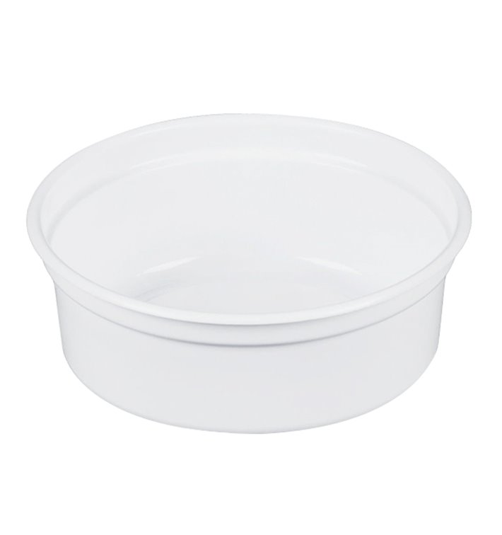 Pojemniki Plastikowe PP "Deli" 8Oz/266ml Białe Ø120mm (25 Sztuk) Pojemniki Plastikowe PP "Deli" 8Oz/266ml Białe Ø120mm (25 Sztuk)
