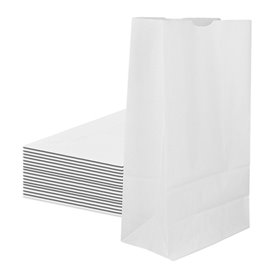 Torby Papierowe bez Uchwytów Kraft Białe 15+9x28cm (1000 Sztuk)