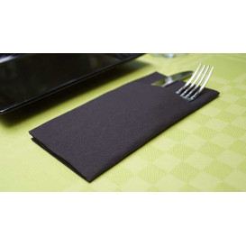 Pocket Fold Airlaid Napkins "Kanguro" Black 40x40cm (30 Units) 