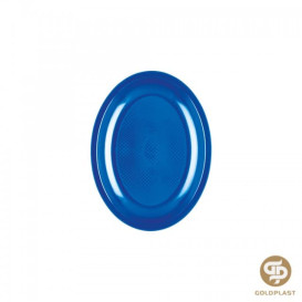 Tacki Owal Niebieski Mediterraneo Round PP 255mm (50 Sztuk)