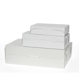 Pudełka na Czekoladki i Cukierki Białe 20x13x5,5cm 1000g (100 Sztuk)