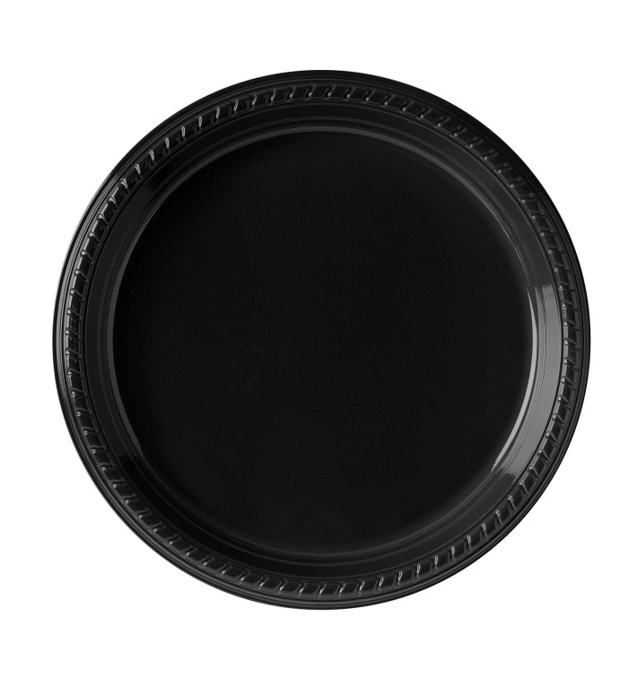 Talerz Plastikowe Party PS Płaski Czarni Ø260mm (25 Sztuk) Talerz Plastikowe Party PS Płaski Czarni Ø260mm (25 Sztuk)