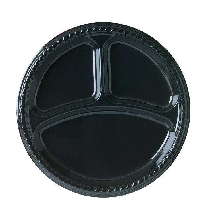 Talerz Plastikowe Party PS Płaski Czarni 3C Ø260mm (25 Sztuk) Talerz Plastikowe Party PS Płaski Czarni 3C Ø260mm (25 Sztuk)