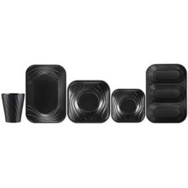 Kubki Plastikowe PP "X-Table" Czarni 320ml (8 Sztuk)