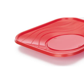 Talerz Plastikowe PP "X-Table" Kwadratowi Czerwerne 180mm (8 Sztuk)